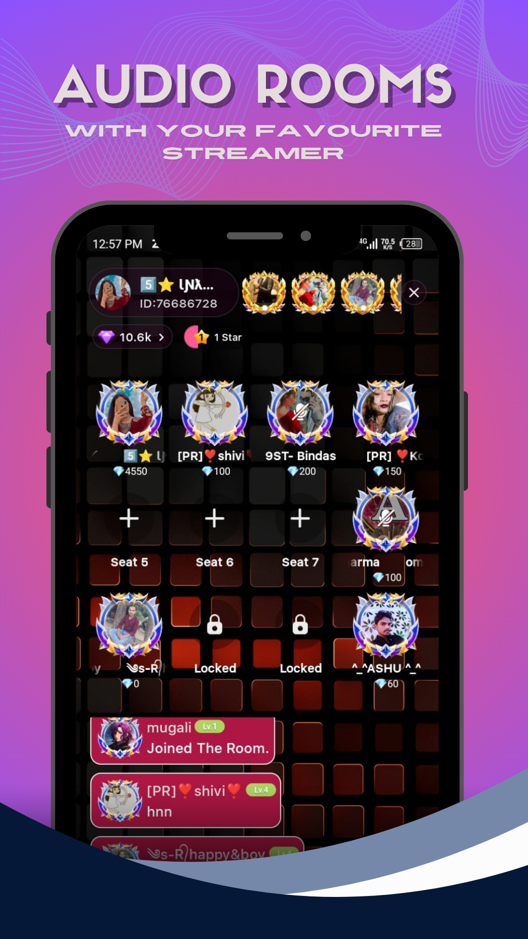 Audio Rooms Interface