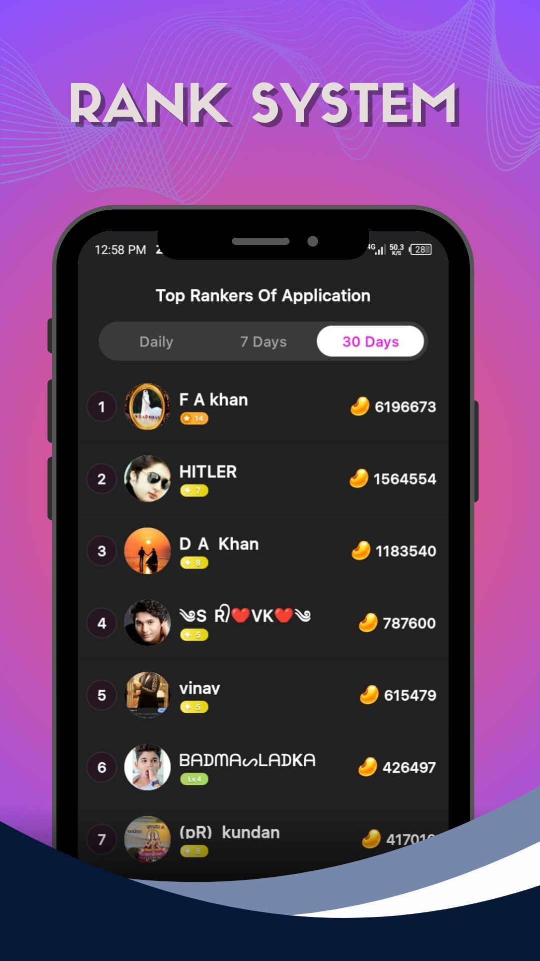 Rank System Interface